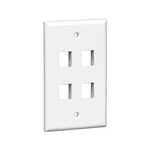 Vericom 4-Port Keystone Single Gang Wall Plate